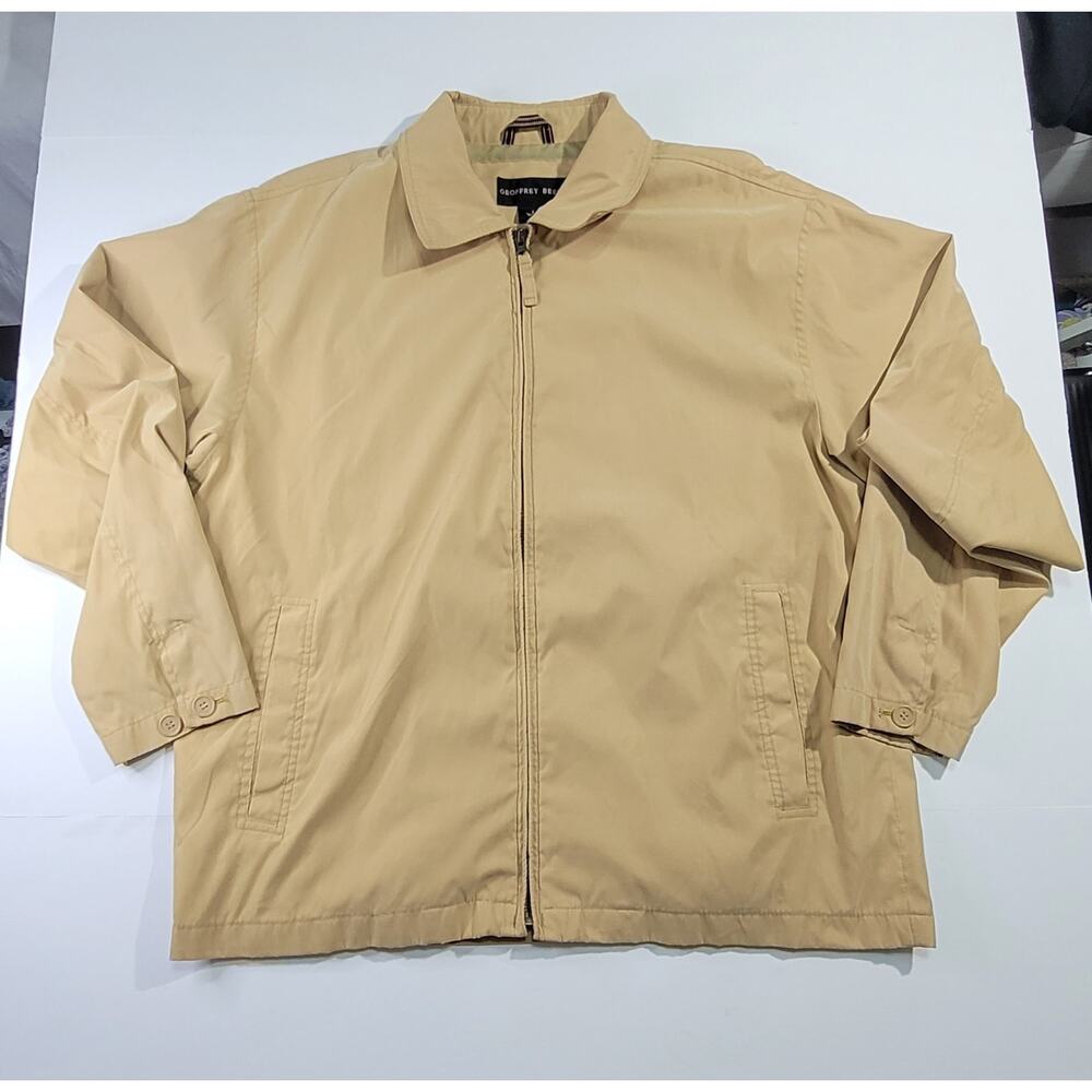 VTG Geoffrey Beene Bomber Jacket Men L Full Zip L/S Collar Lined Pockets Casual